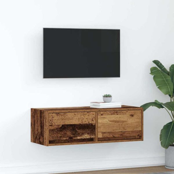 ТВ шкаф Старо дърво 80x31x25,5 cm Инженерна дървесина