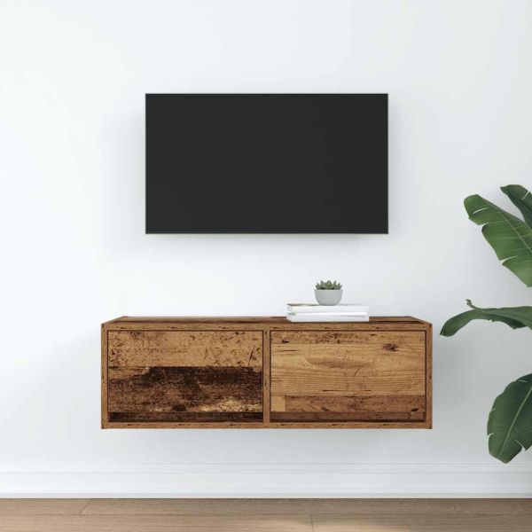 ТВ шкаф Старо дърво 80x31x25,5 cm Инженерна дървесина