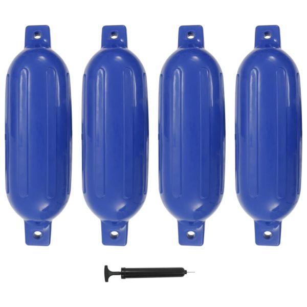 Броня за лодка, 4 бр, сини, 58,5x16,5 см, PVC