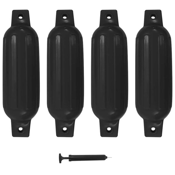 Броня за лодка 4 бр черна 41x11,5 см PVC