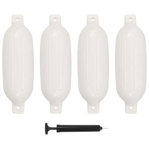 Броня за лодка 4 бр бяла 58,5x16,5 см PVC