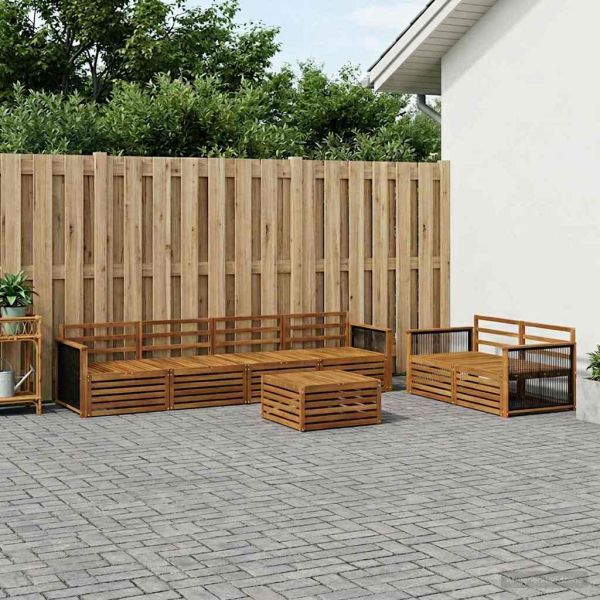 Комплект дивани за открито 7 pcs Натурално