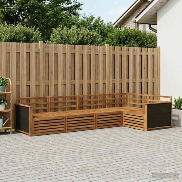 Комплект дивани за открито 6 pcs Натурално 406 x 168,5 x 73 см