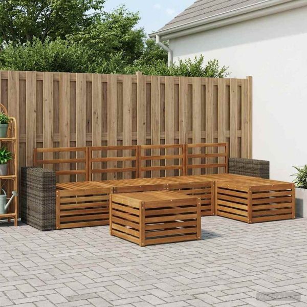 Комплект дивани за открито 6 pcs Натурално