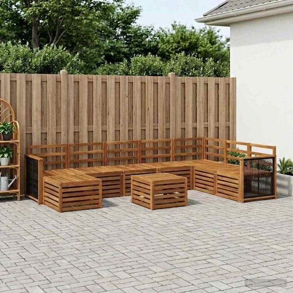 Комплект дивани за открито 6 pcs Натурално