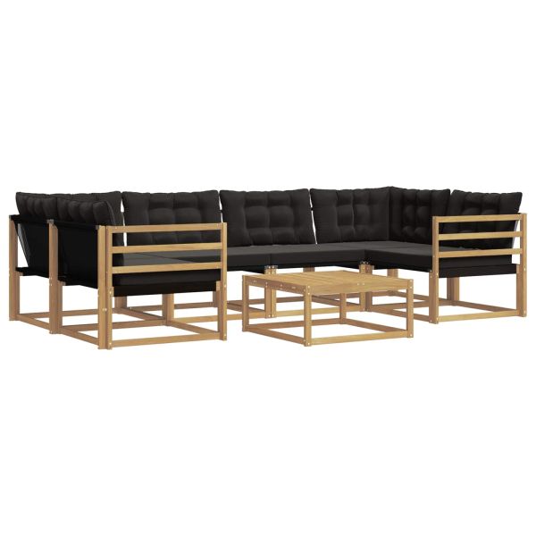 Комплект дивани за открито 7 pcs Бяло и черно 79 x 79 x 37 см