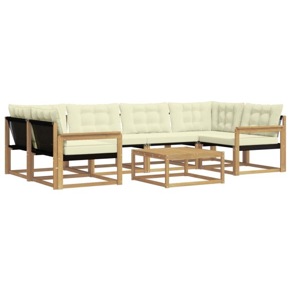 Комплект дивани за открито 7 pcs Бяло и кремаво 79 x 79 x 37 см