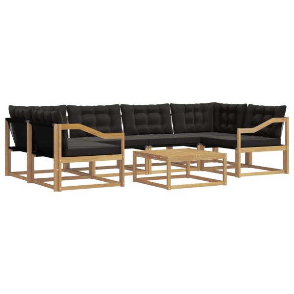 Комплект дивани за открито 7 pcs Бяло и черно 79 x 79 x 37 см