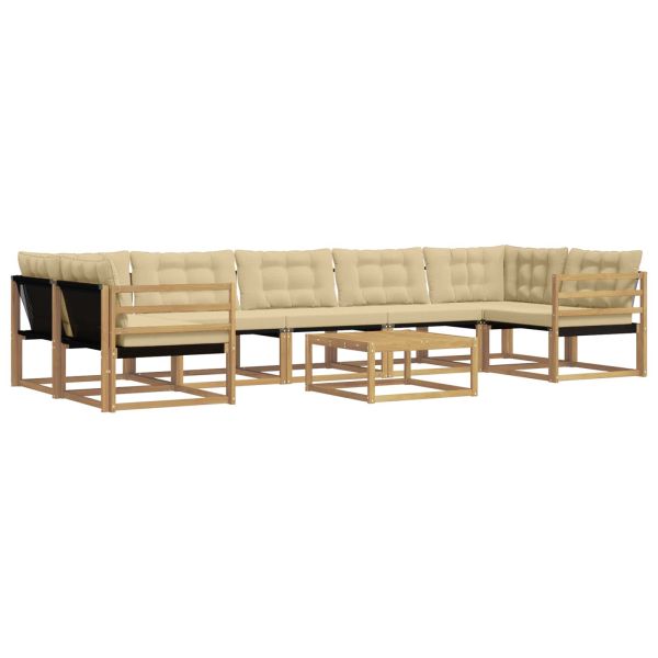 Комплект дивани за открито 8 pcs Бяло и Бежово 79 x 79 x 37 см