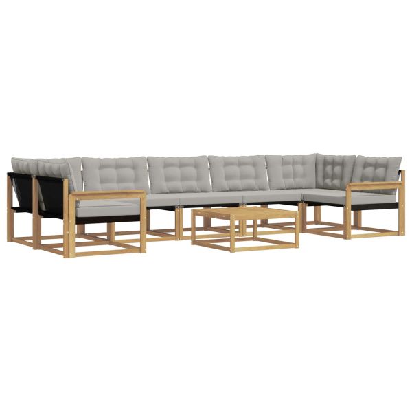 Комплект дивани за открито 8 pcs Бяло и светлосиво