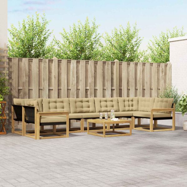 Комплект дивани за открито 8 pcs Бяло и Бежово 79 x 79 x 37 см