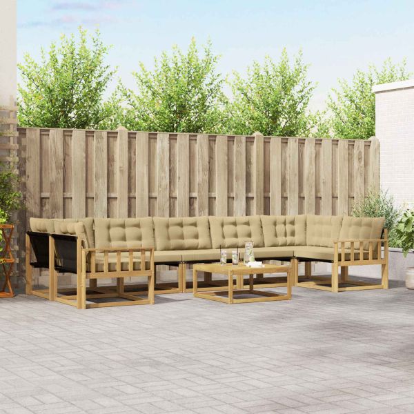 Комплект дивани за открито 8 pcs Бяло и Бежово 79 x 79 x 37 см