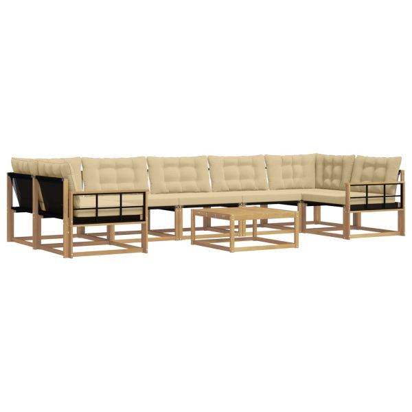 Комплект дивани за открито 8 pcs Бяло и Бежово 79 x 79 x 37 см