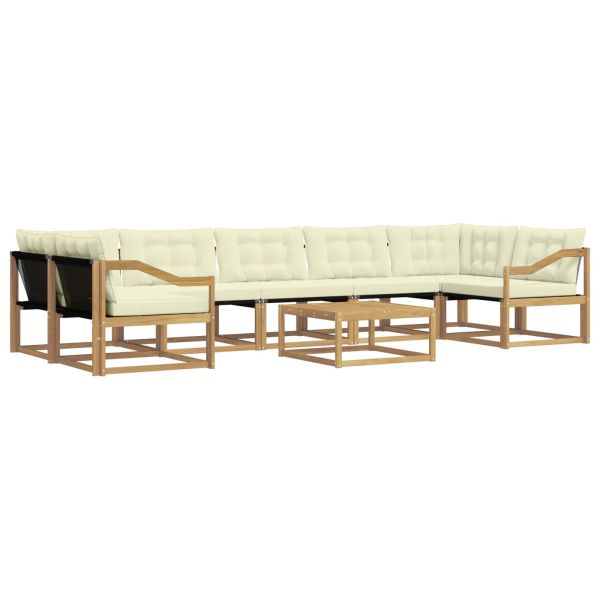 Комплект дивани за открито 8 pcs Бяло и кремаво 79 x 79 x 37 см