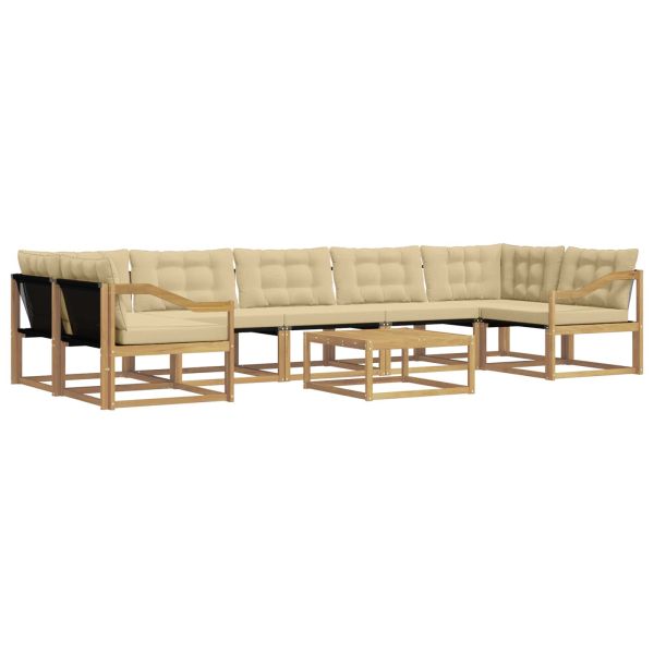 Комплект дивани за открито 8 pcs Бяло и Бежово 79 x 79 x 37 см