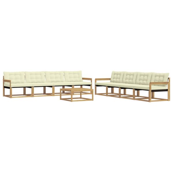 Комплект дивани за открито 9 pcs Бяло и кремаво 79 x 79 x 37 см