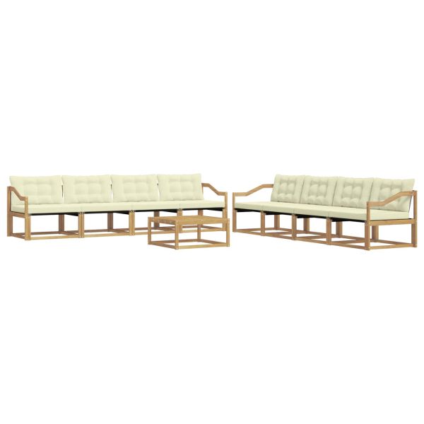 Комплект дивани за открито 9 pcs Бяло и кремаво 79 x 79 x 37 см