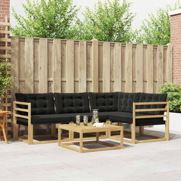 Комплект дивани за открито 5 pcs Бяло и черно 79 x 79 x 37 см