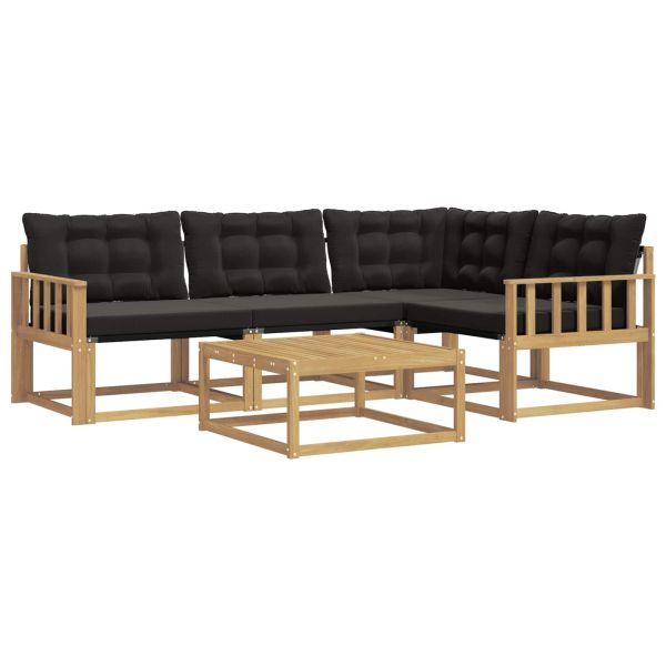 Комплект дивани за открито 5 pcs Бяло и черно 79 x 79 x 37 см