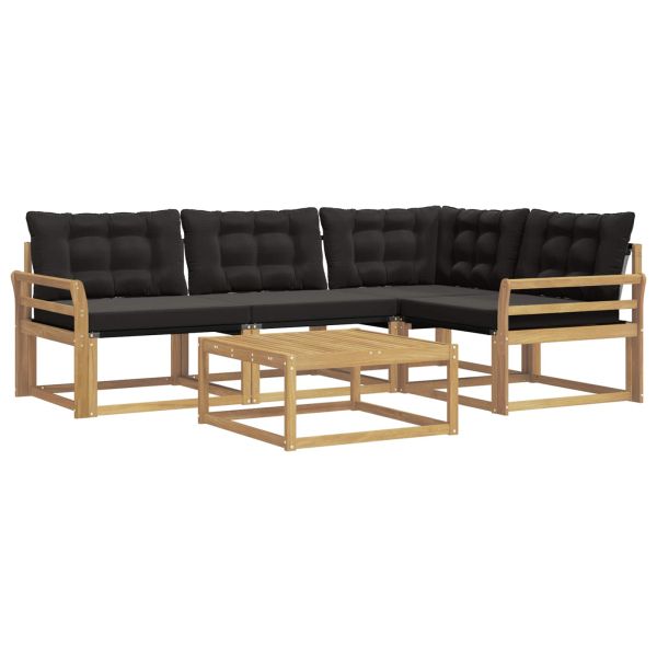 Комплект дивани за открито 5 pcs Бяло и черно 79 x 79 x 37 см
