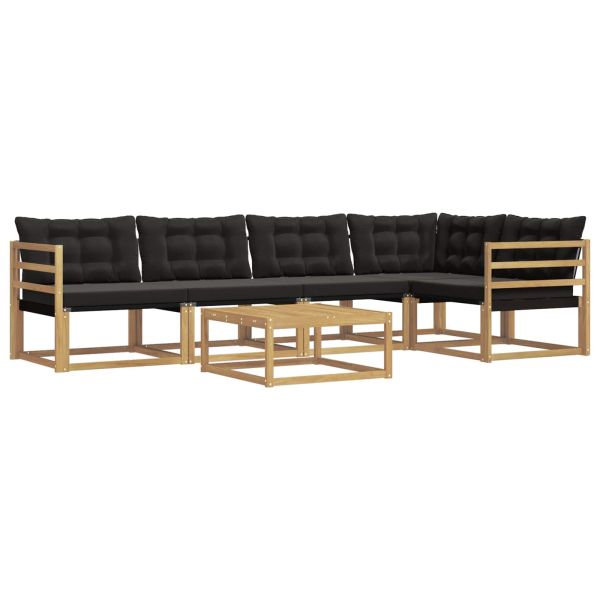 Комплект дивани за открито 6 pcs Бяло и черно 79 x 79 x 37 см