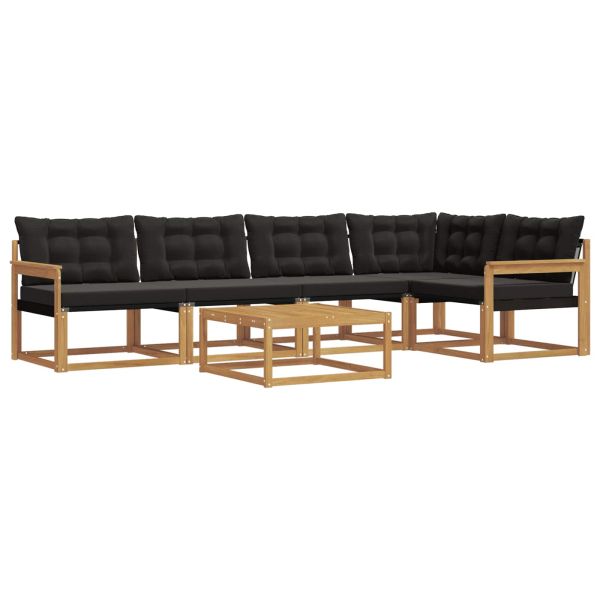 Комплект дивани за открито 6 pcs Бяло и черно 79 x 79 x 37 см