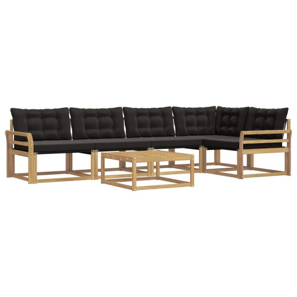 Комплект дивани за открито 6 pcs Бяло и черно 79 x 79 x 37 см