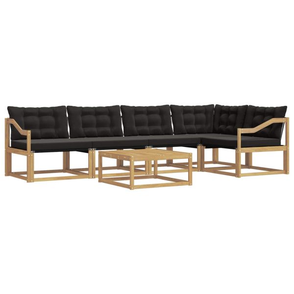 Комплект дивани за открито 6 pcs Бяло и черно 79 x 79 x 37 см