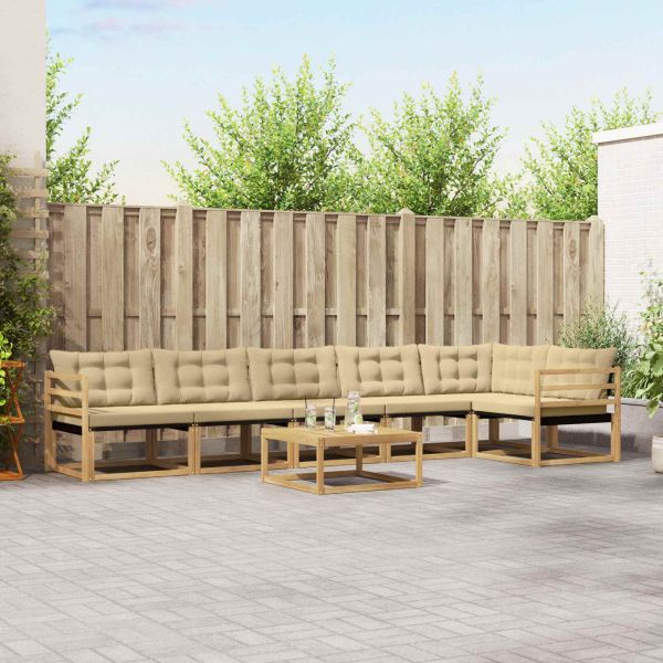 Комплект дивани за открито 7 pcs Бяло и Бежово 79 x 79 x 37 см
