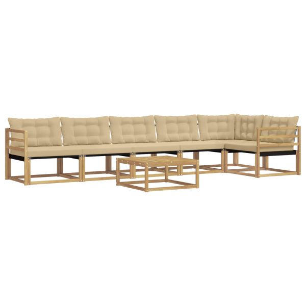 Комплект дивани за открито 7 pcs Бяло и Бежово 79 x 79 x 37 см