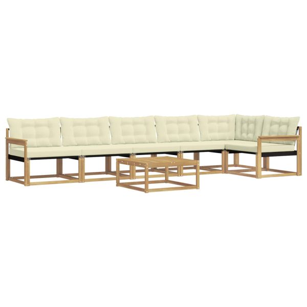 Комплект дивани за открито 7 pcs Бяло и кремаво 79 x 79 x 37 см