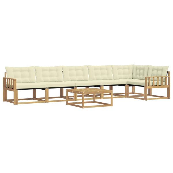 Комплект дивани за открито 7 pcs Бяло и кремаво 79 x 79 x 37 см