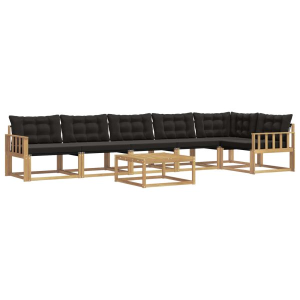 Комплект дивани за открито 7 pcs Бяло и черно 79 x 79 x 37 см