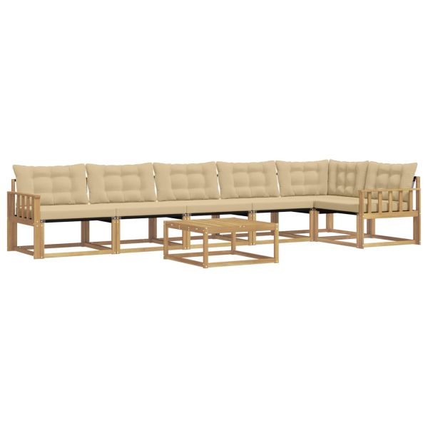 Комплект дивани за открито 7 pcs Бяло и Бежово 79 x 79 x 37 см