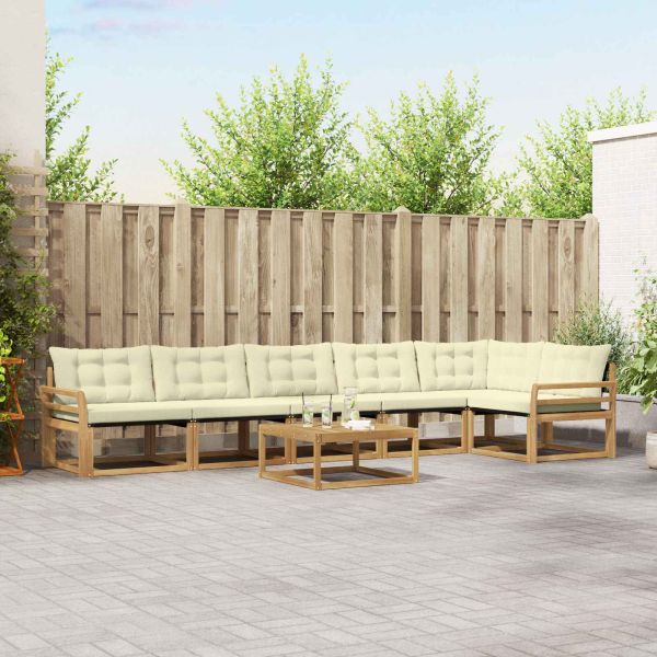Комплект дивани за открито 7 pcs Бяло и кремаво 79 x 79 x 37 см
