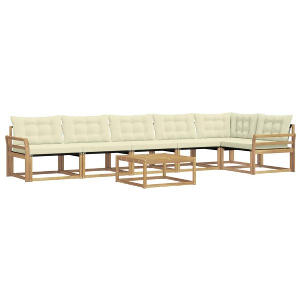 Комплект дивани за открито 7 pcs Бяло и кремаво 79 x 79 x 37 см