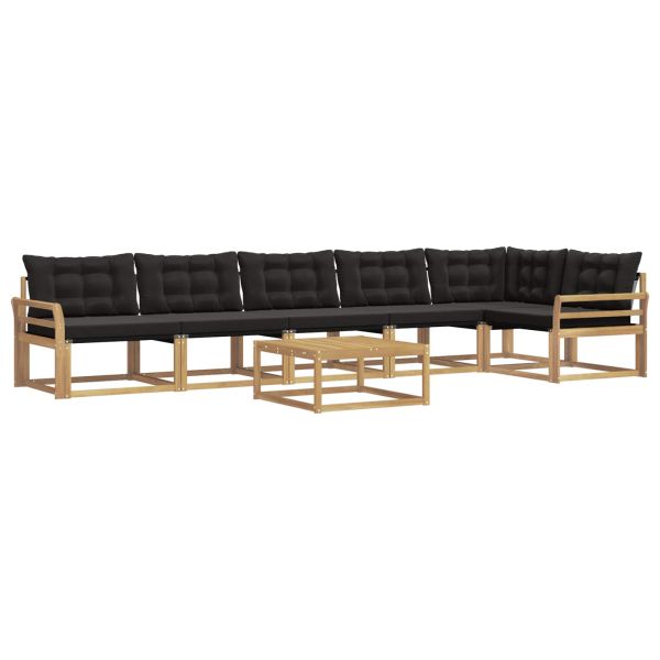 Комплект дивани за открито 7 pcs Бяло и черно 79 x 79 x 37 см