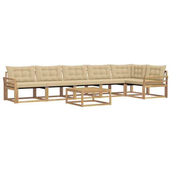 Комплект дивани за открито 7 pcs Бяло и Бежово 79 x 79 x 37 см