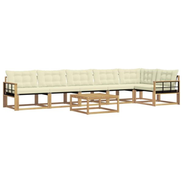 Комплект дивани за открито 7 pcs Бяло и кремаво 79 x 79 x 37 см