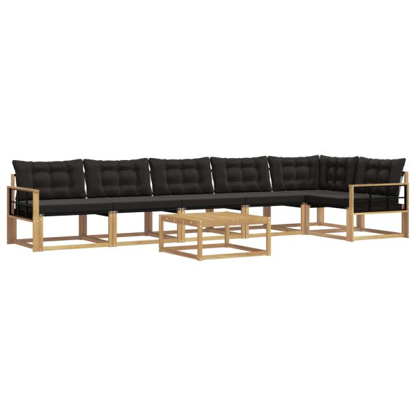 Комплект дивани за открито 7 pcs Бяло и черно 79 x 79 x 37 см