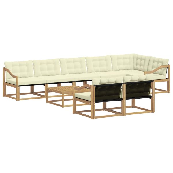 Комплект дивани за открито 9 pcs Бяло и кремаво 79 x 79 x 37 см