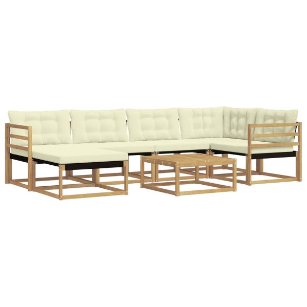 Комплект дивани за открито 7 pcs Бяло и кремаво 79 x 79 x 37 см
