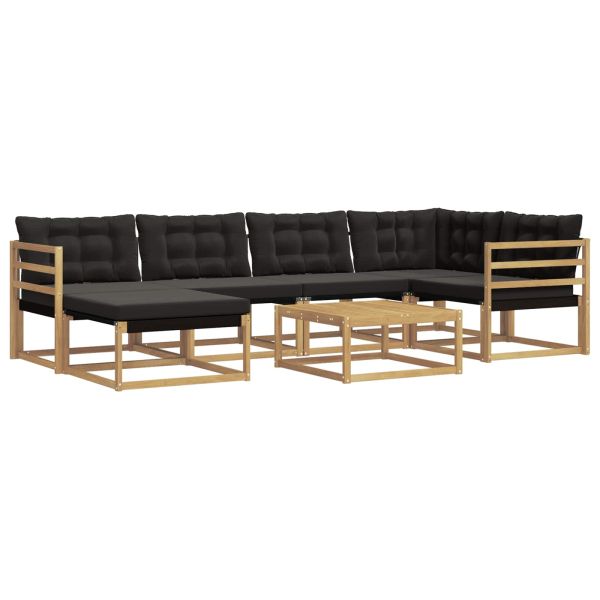Комплект дивани за открито 7 pcs Бяло и черно 79 x 79 x 37 см