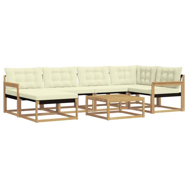 Комплект дивани за открито 7 pcs Бяло и кремаво 79 x 79 x 37 см