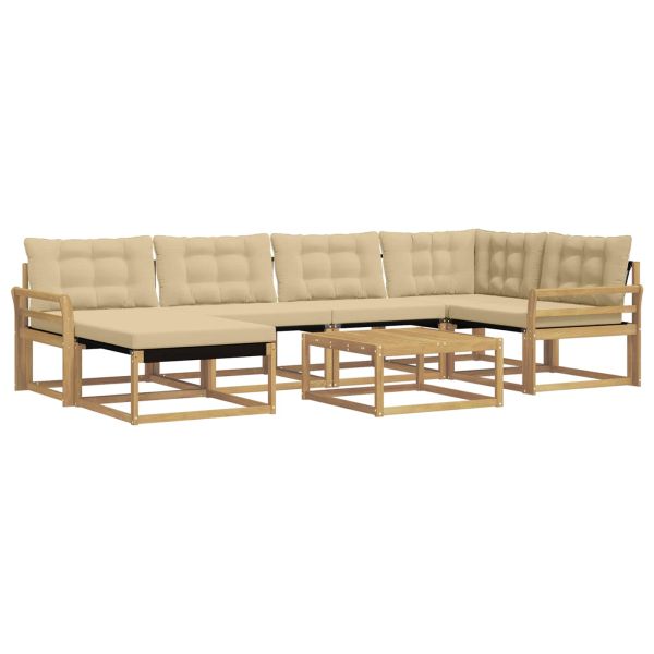 Комплект дивани за открито 7 pcs Бяло и Бежово 79 x 79 x 37 см