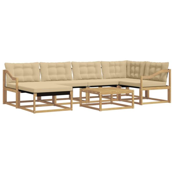 Комплект дивани за открито 7 pcs Бяло и Бежово 79 x 79 x 37 см