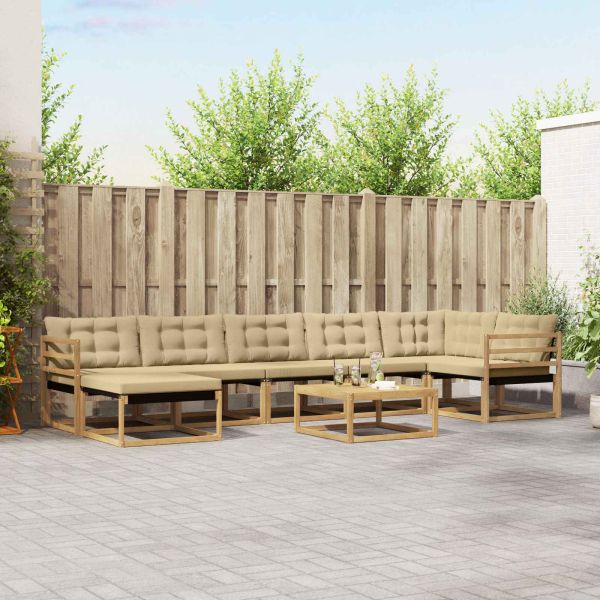 Комплект дивани за открито 8 pcs Бяло и Бежово 79 x 79 x 37 см