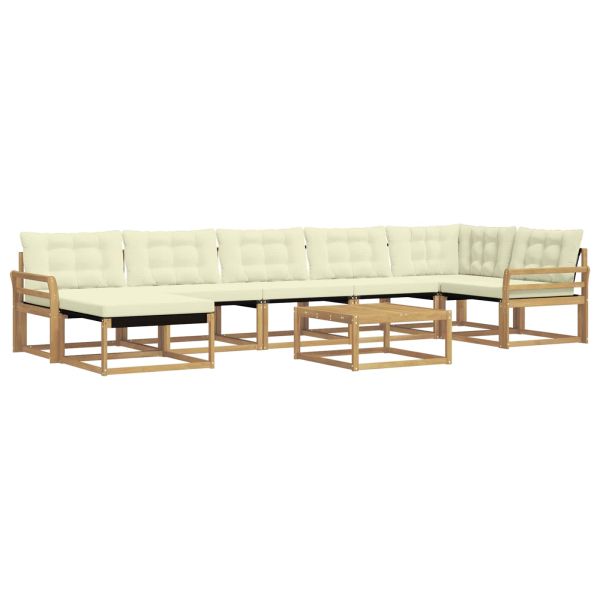 Комплект дивани за открито 8 pcs Бяло и кремаво 79 x 79 x 37 см