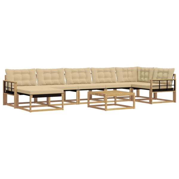 Комплект дивани за открито 8 pcs Бяло и Бежово 79 x 79 x 37 см