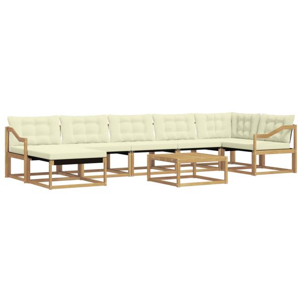Комплект дивани за открито 8 pcs Бяло и кремаво 79 x 79 x 37 см